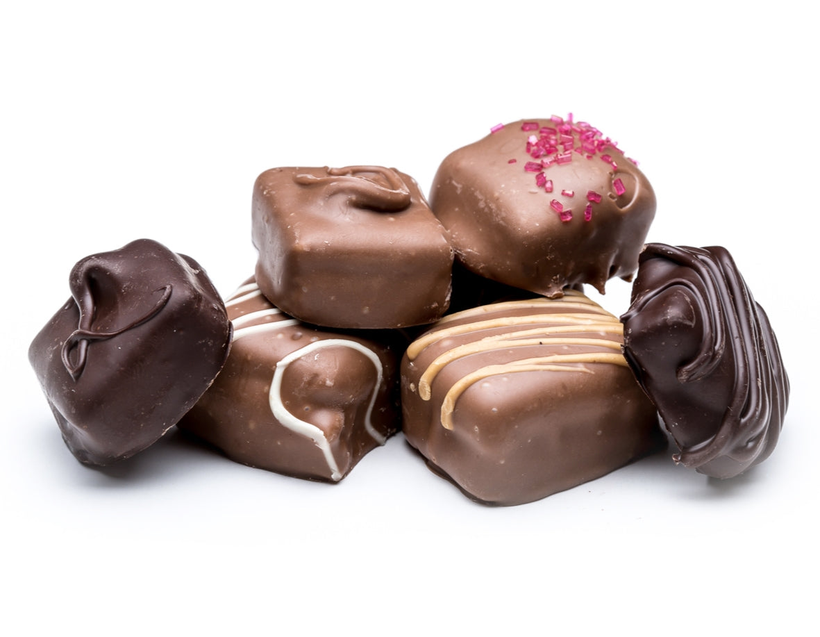 Chocolate covered treats in display case in Erie, PA