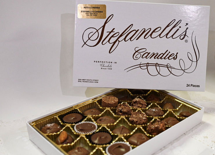 Box of Stefanelli's Candies assorted nuts and chewies 