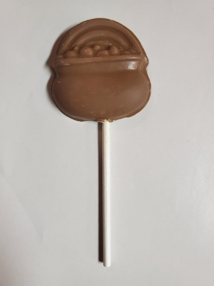 Milk Chocolate "Pot of Gold" with Rainbow Sucker