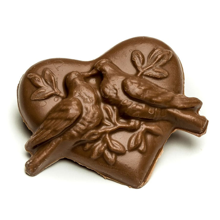 Milk Chocolate Heart with Love Birds