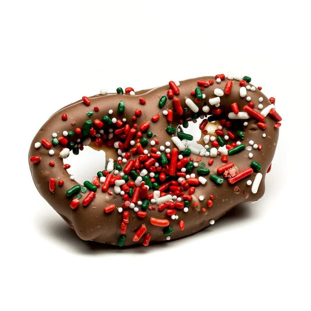 stefanelli's large chocolate covered holiday pretzel