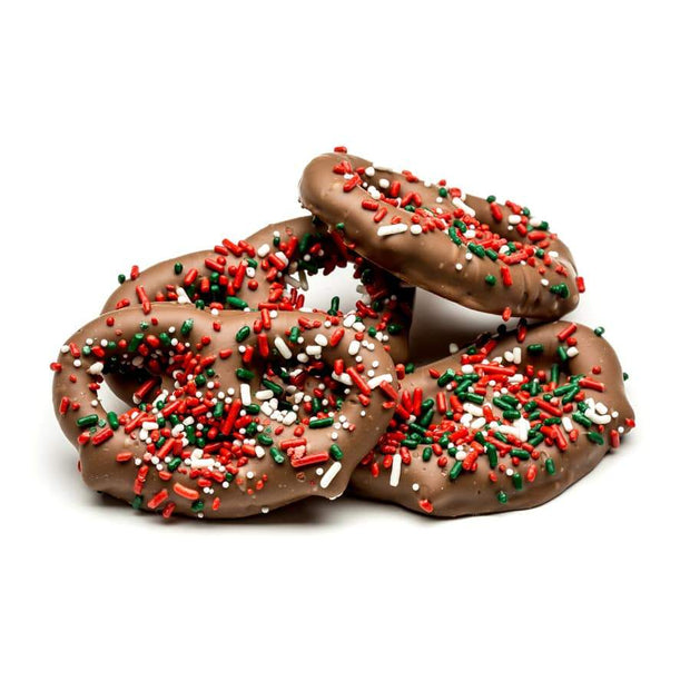 stefanelli's large chocolate covered holiday pretzel